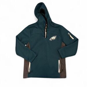 NFL Team Apparel Philadelphia Eagles quarter zip knit hoodie with zip pocket L